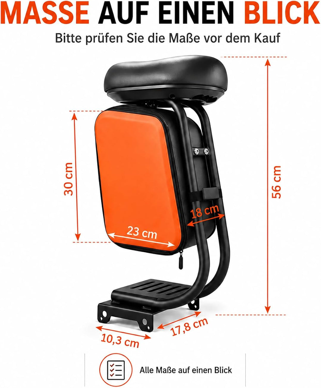 E Scooter Sitz für Segway Ninebot G30D, G30D II &amp; MAX G30 | nicht für MAX G3 – Elektroroller Sitz mi