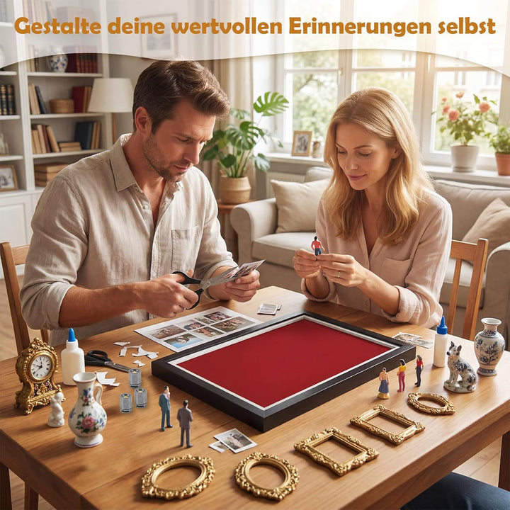 Kitimi Mini Museum Bilderrahmen, DIY Mini Museum Silhouette Box mit LED Licht, DIY Fotospeicher Bild