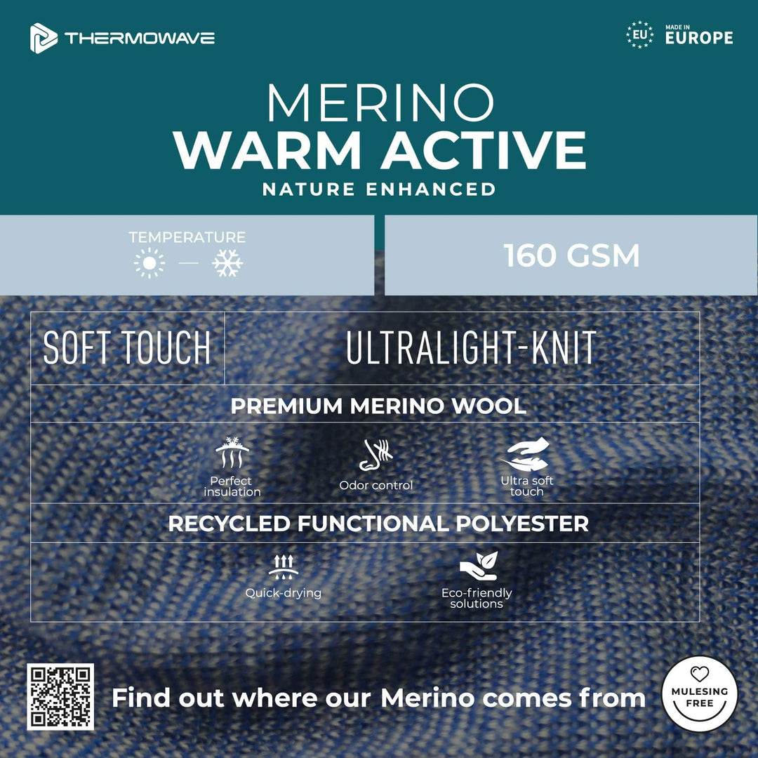 Thermowave Herren Merino Warm Active Unterhemd S Tinten-melange, S Tinten-melange