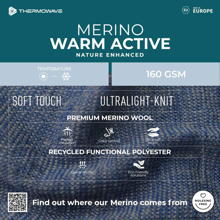 Thermowave Warm Active Merino Unterwäsche Herren mit Rundhalsausschnitt - Thermounterwäsche Herren -