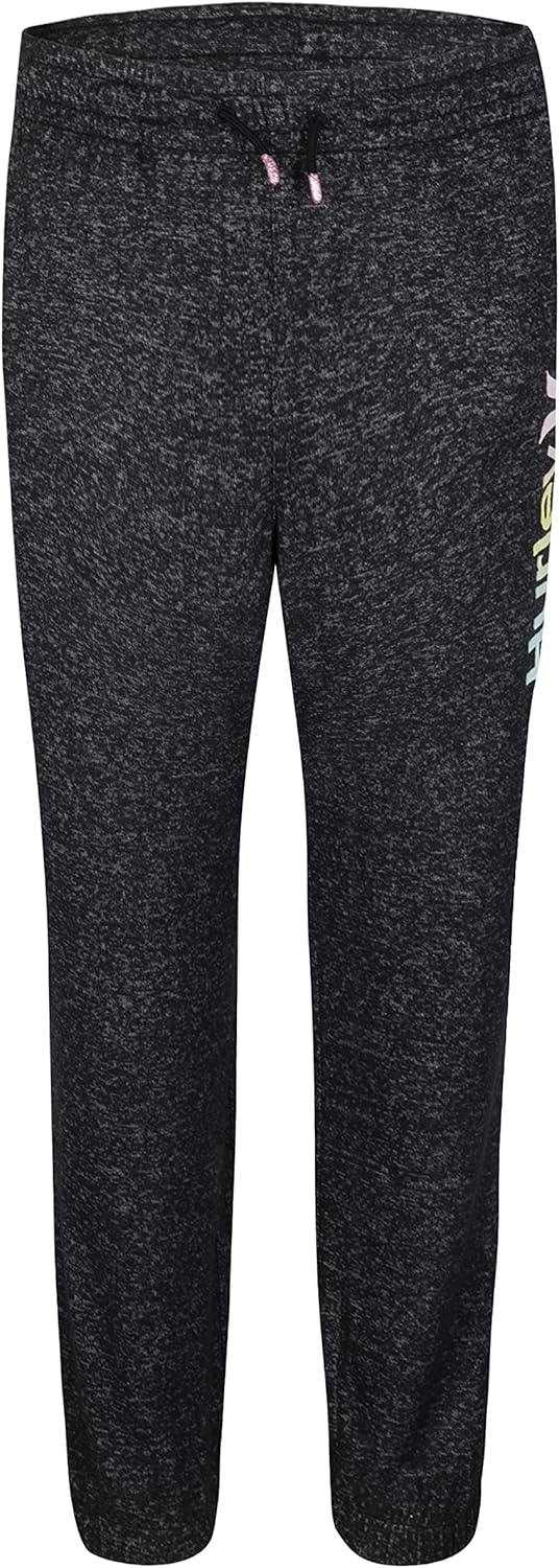 Hurley Mädchen Sporthose aus weichem Strick Hose, schwarz (Black Heather), 10 años