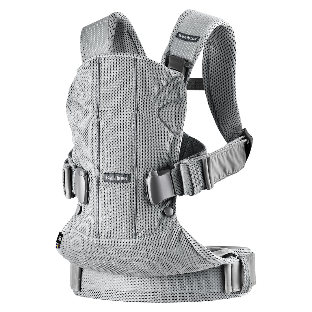 BabyBjörn Babytrage One Air, 3D-Netzstoff, Silber 3D-Netzstoff Silber, 3D-Netzstoff Silber