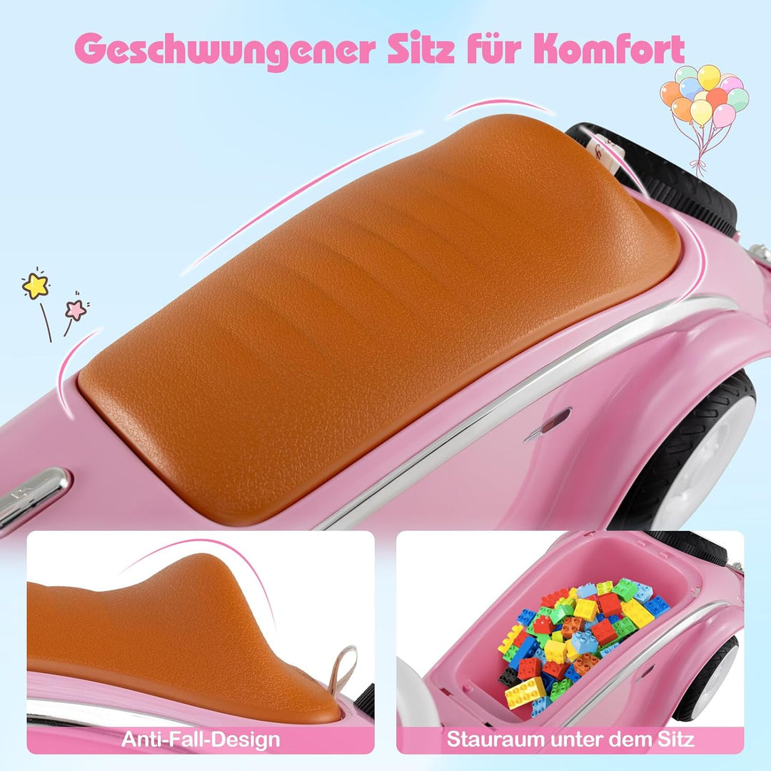 COSTWAY Rutschauto, klassisches Rutschfahrzeug mit Lenkrad & Hupe & LED-Scheinwerfer, Kinderfahrzeug