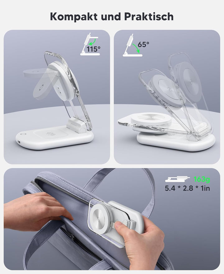 Mag Safe Ladegerät, Ladestation Apple Watch und iPhone, 3 in 1 Mag Safe Ladestation Kompatibel mit i