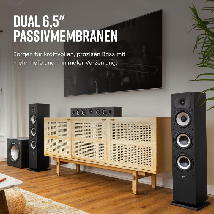 Polk Audio Monitor MXT60 kompakter Standlautsprecher, HiFi und Heimkino Lautsprecher, Hi-Res Zertifi