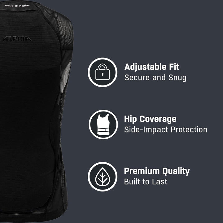 ALPINA PROSHIELD JUNIOR VEST - Flexibler, Atmungsaktiver & Individuell Einstellbarer Rückenprotektor