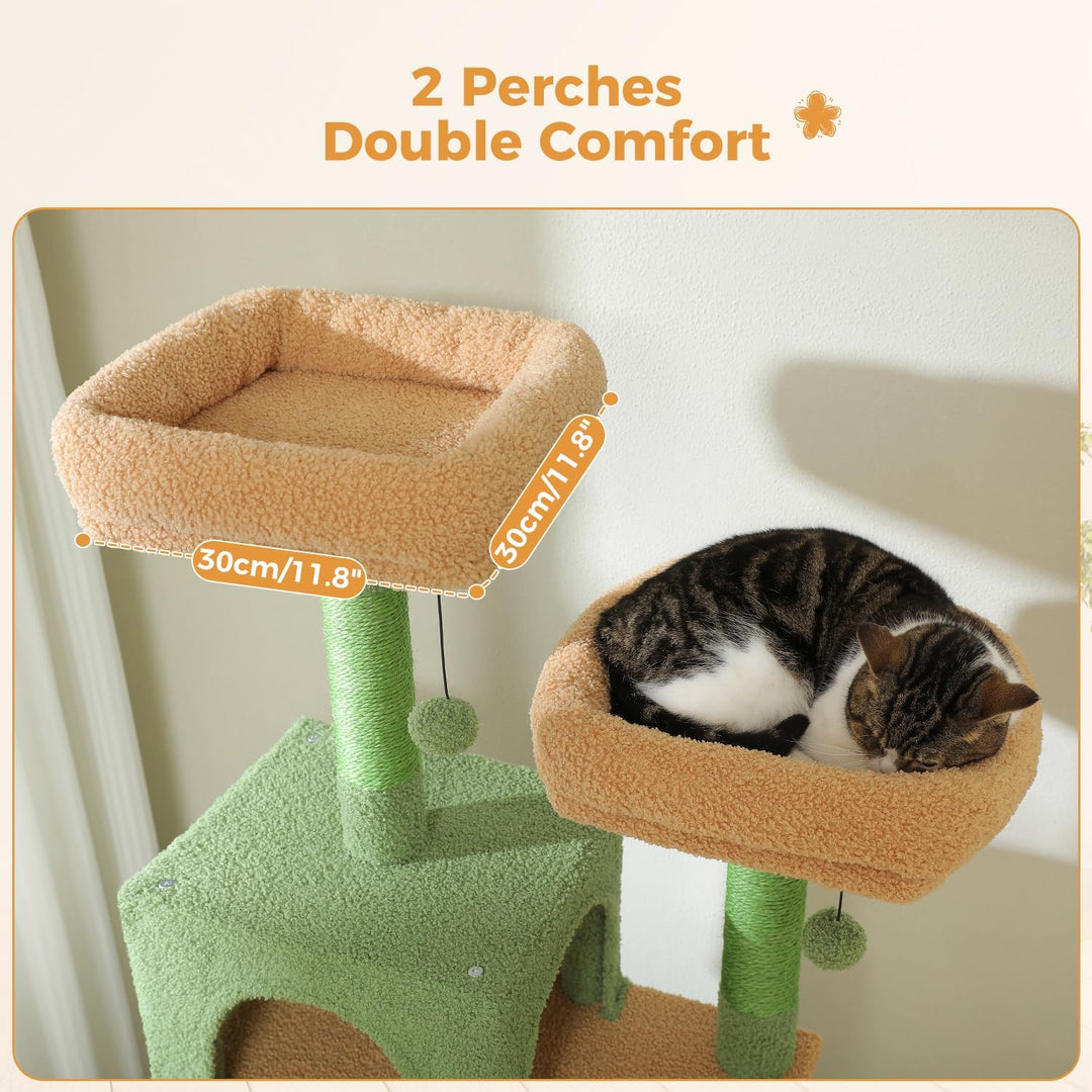 PAWZ Road Kratzbaum für grosse Katzen, 184 cm, 1,9 m grosser Katzenturm mit Sisalüberzogenen Kratzbä