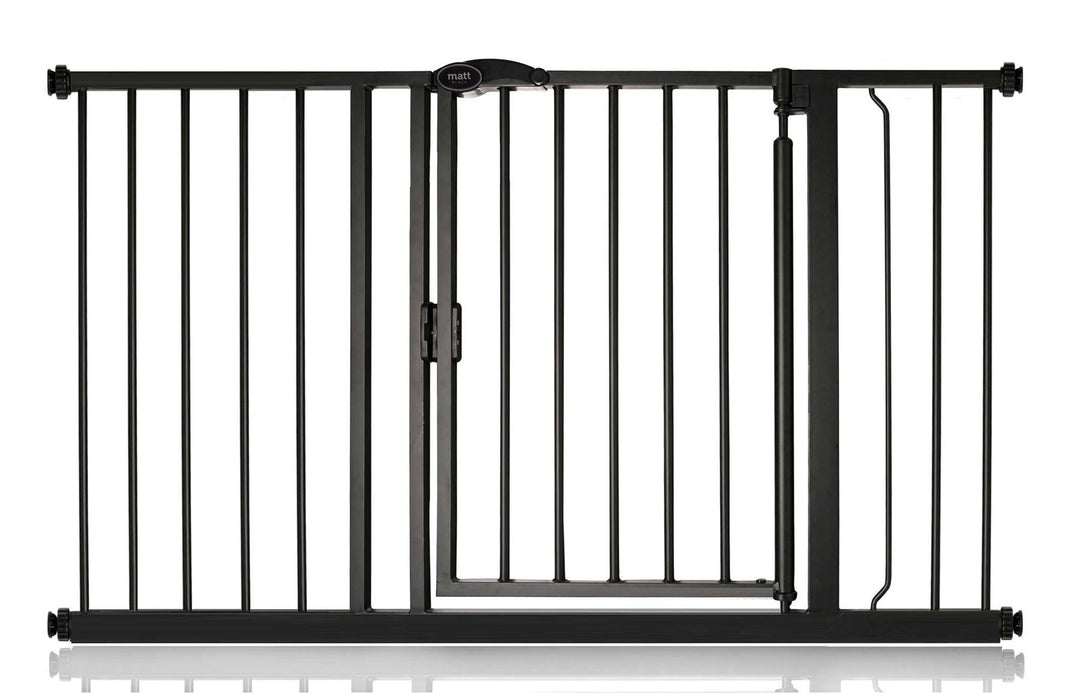 Bettacare Automatisch Schliessendes Treppengitter, 125.4cm - 132.4cm, Mattschwarz, Druckmontage-Sich