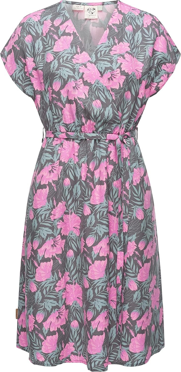Ragwear Damen Kleid Midi Sommerkleid aus Lyocell Selyma Organic XS-XXL L Tall Grau, L Tall Grau