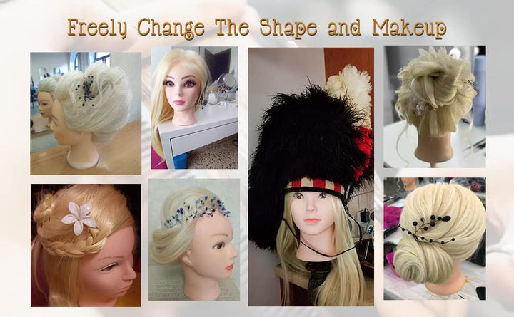 Trainingskopf, 71 cm, mit 100 % Kunsthaar, Mannequin-Kopf für Kosmetologie, mit Tischklemme 613, 613