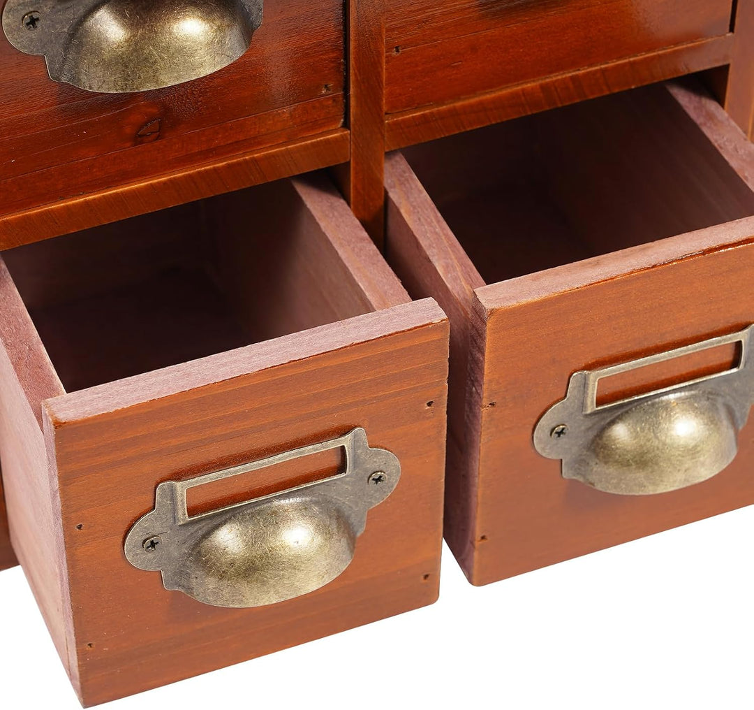 Mini Kommode mit 14 Schubladen, Vintage Aufbewahrungsschrank - Schrank Schubladenschrank Holz Klein