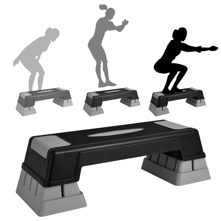 GOPLUS Aerobic Steppbrett, Rutschfestes Trainingsbrett mit 3 Einstellbare Höhen, Multifunktionales S