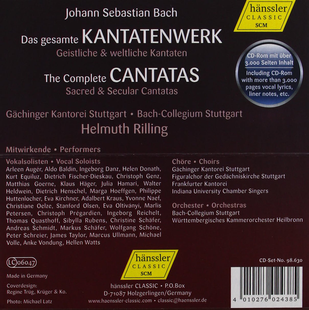 Das Gesamte Kantatenwerk, Audio-CD