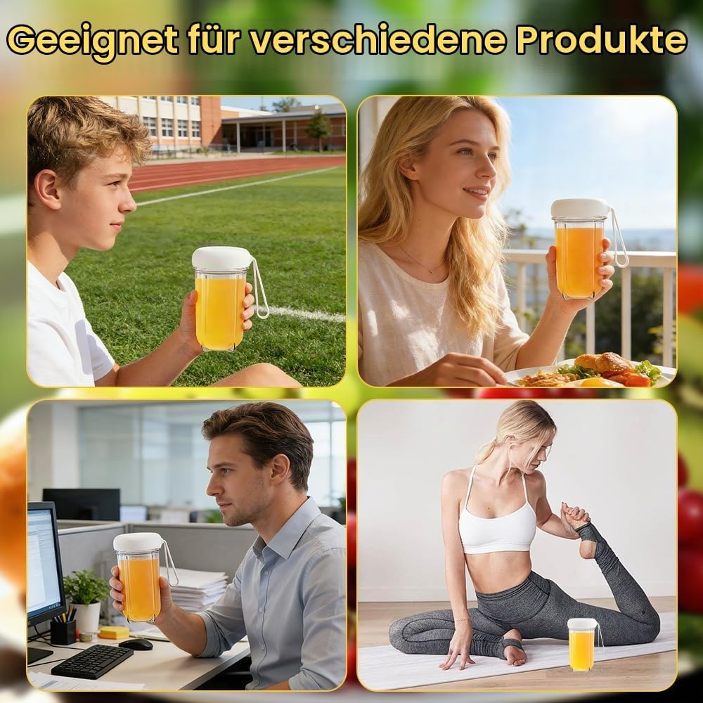 Tragbarer Mixer Smoothie Maker To Go, 500ml Smoothie Maker mit 16 Rostfreien Klingen, Digitalanzeige