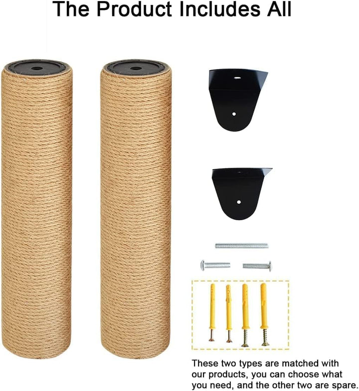 Katzenkratzbaum, 81 cm hoch, Wandregale für Katzen im Innenbereich (Jute-Seil Upgrade_81 cm hoch) Ju
