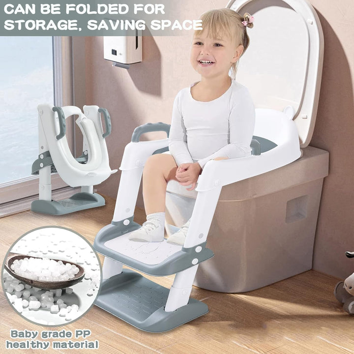 Toilettensitz Kinder Kinder WC,Toilettensitz für Kleinkinder mit Treppe,Toilettenaufsatz Kinder, Ver