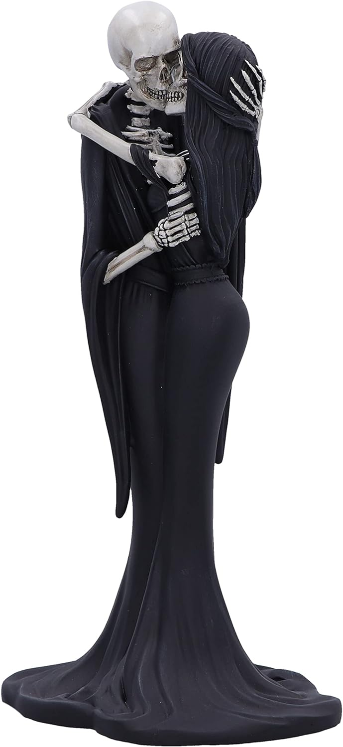 Nemesis Now Eternal Kiss Dekofigur, 24 cm, Kunstharz, Gothic-Hochzeitsgeschenk, Skelett-Kuss-Figur,