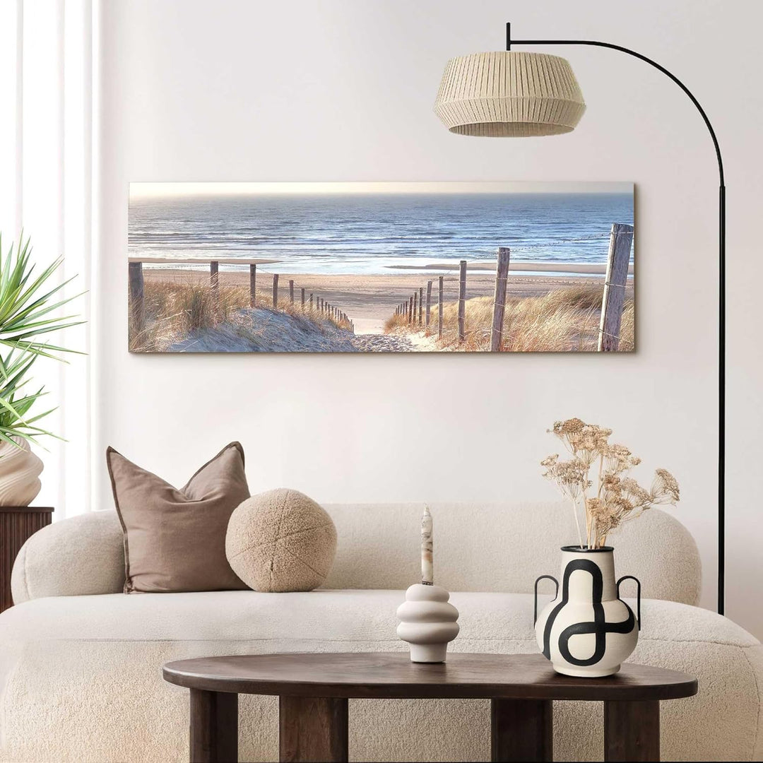 REINDERS Dünenweg Wandbild - MDF - 156 x 52 cm - Khaki
