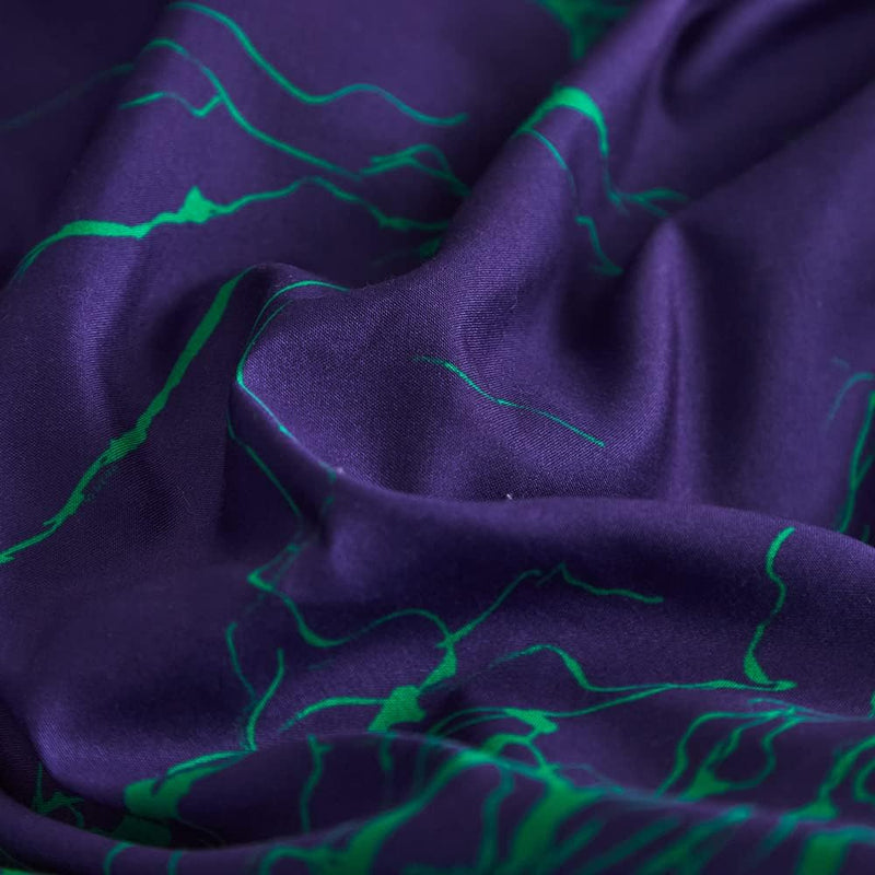 Bettwäsche Marmor 135x200 2er Set Blau Lila Grün Aesthetic Marmorierung Muster Modern Microfaser Bet