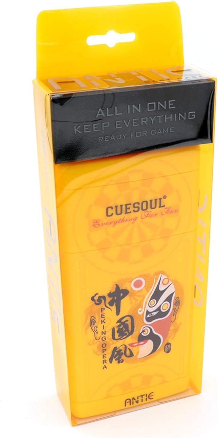 CUESOUL ANTIE Hard Dart Case für 6 Steel Tip Darts/Soft Tip Darts and Extra Dart Tips, Shafts and Fl