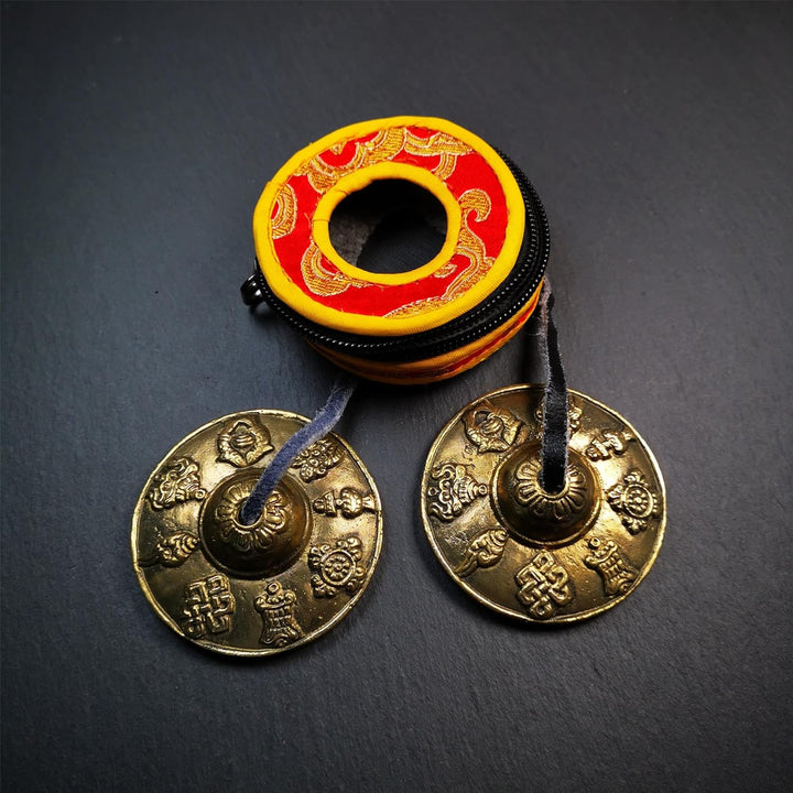 Gandhanra Tibetan Tingsha Glocke mit schönem Fall, für Klangheilung, Yoga, Meditation, Achtsamkeit -