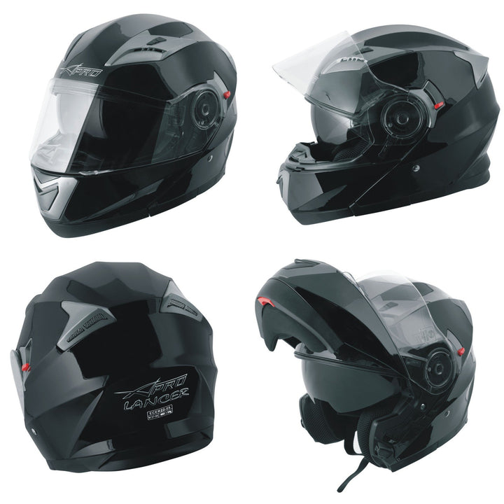 Helm Klapphelm Innensonnenblende Motorradhelm Modular Schwarz S