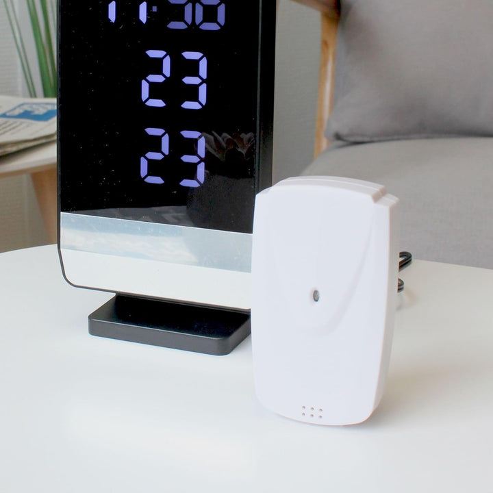 FISHTEC - Funk-Wetterstation – Innen- und Aussentemperatur – Digitalanzeige – Multifunktional: Wecke