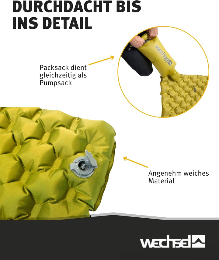 Wechsel Trekking Isomatte Coreo Luftbett Thermomatte Ultra Leicht Pumpe 0,9 kg