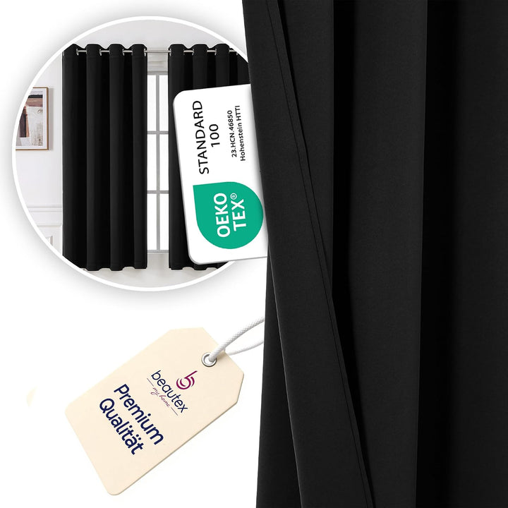 BEAUTEX Verdunkelungsgardine mit Ösen, Blackout Ösenschal Blickdicht abdunkelnd, Grösse und Farbe wä