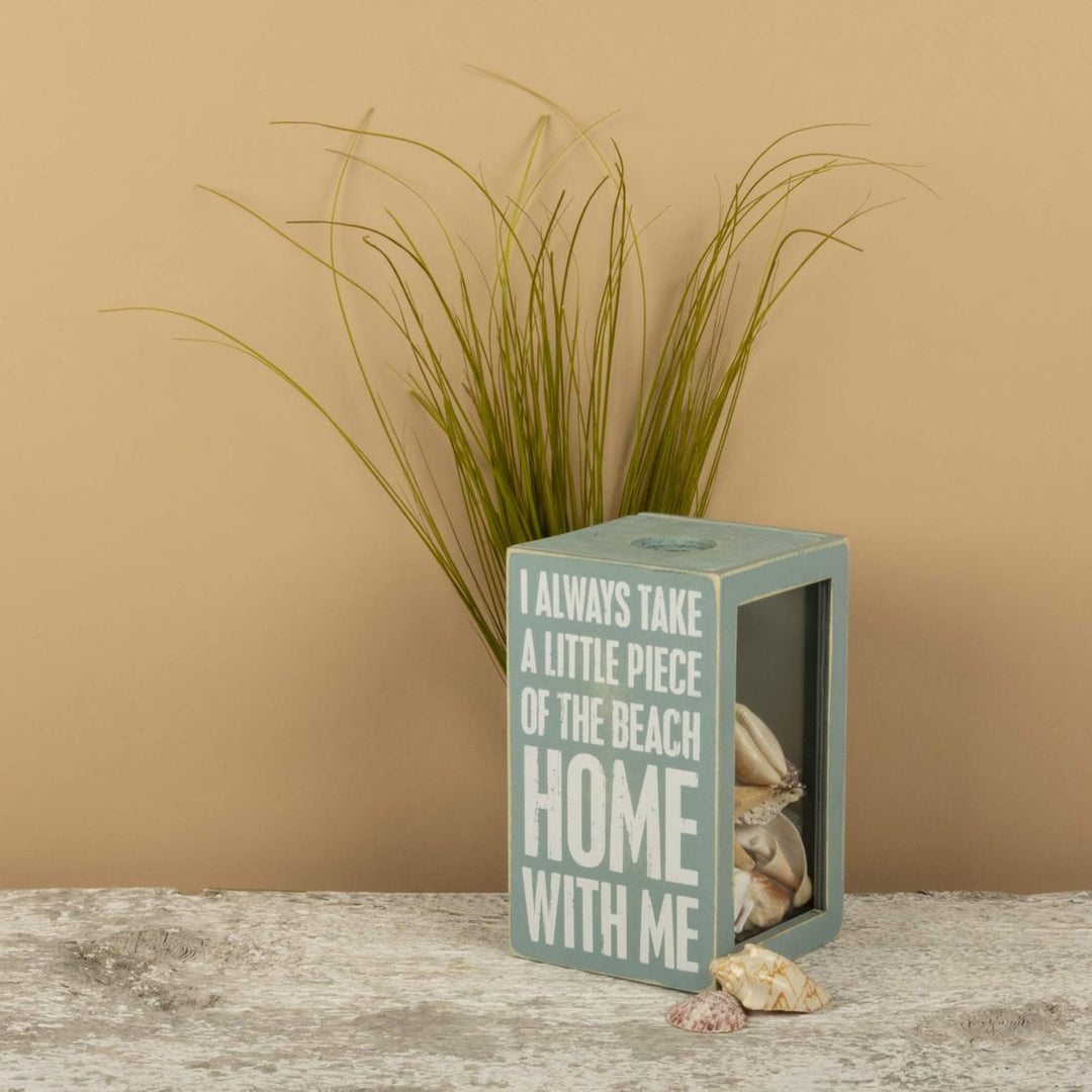 Primitives by Kathy House Decor Sea Shell Holder, 4.25 x 7.25 x 4.25-Inches, Piece of The Beach with
