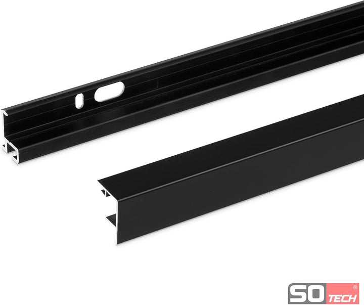 Kesseböhmer Linero style Küchenreling schwarz 1500 x 22 x 29 mm Alu Profilleiste von SOTECH Profille