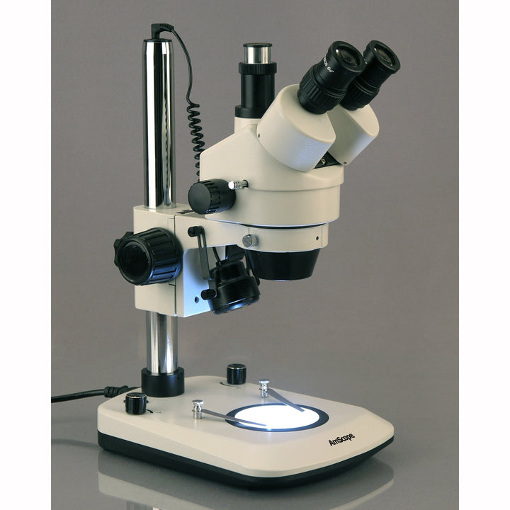 AmScope SMDG-2T-6WB Neues Doppelte Lit 6W LED Trinokulares Stereo Zoom Mikroskop, 7X-45X