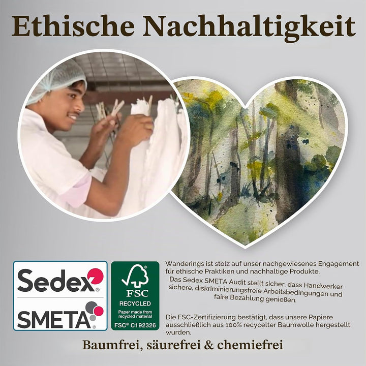 Wanderings Elfenbein Papierumschläge - Handgemachte Umschläge Mit Rauer Kante - 25 Stück - Für Gruss