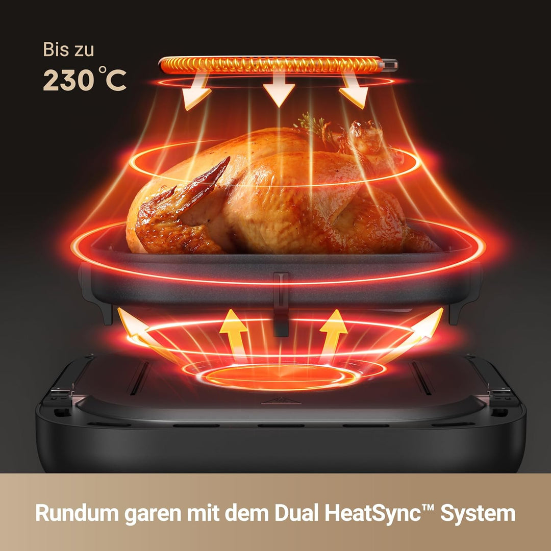 Dreame Mova AeroChef™ FD10 Pro Heissluftfritteuse, Schnelles Knuspriges Garen, ölfreie Fritteuse, 6L