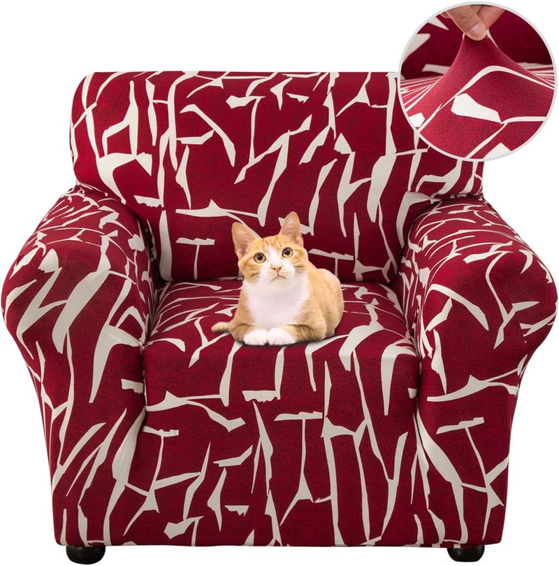Jaotto Sofabezug 1 Sitzer Elastischer Stretch Spandex Sofa Überwürfe Sofahusse Antirutsch Waschbar S