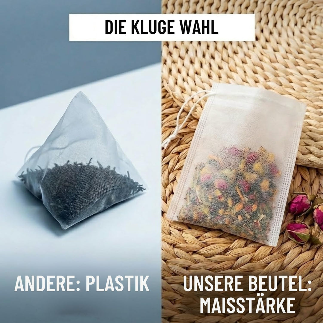 Teefilter | Maisstärke leerer Teebeutel für Kräutertee, Aufguss, Pflanzen und Gewürze | Biologisch a