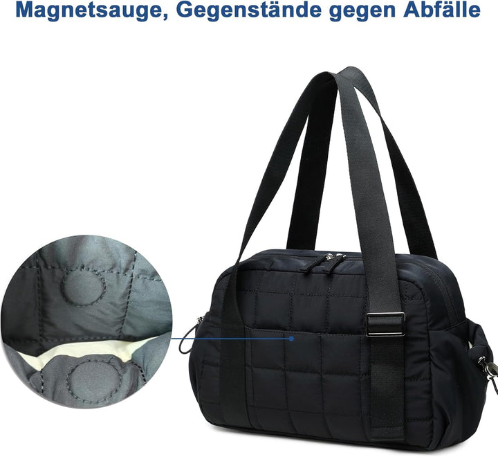 LEDAOU Mini Sporttasche für Damen, Kleiner gepolsterter Turnbeutel mit Nassfach und Münztasche, Leic