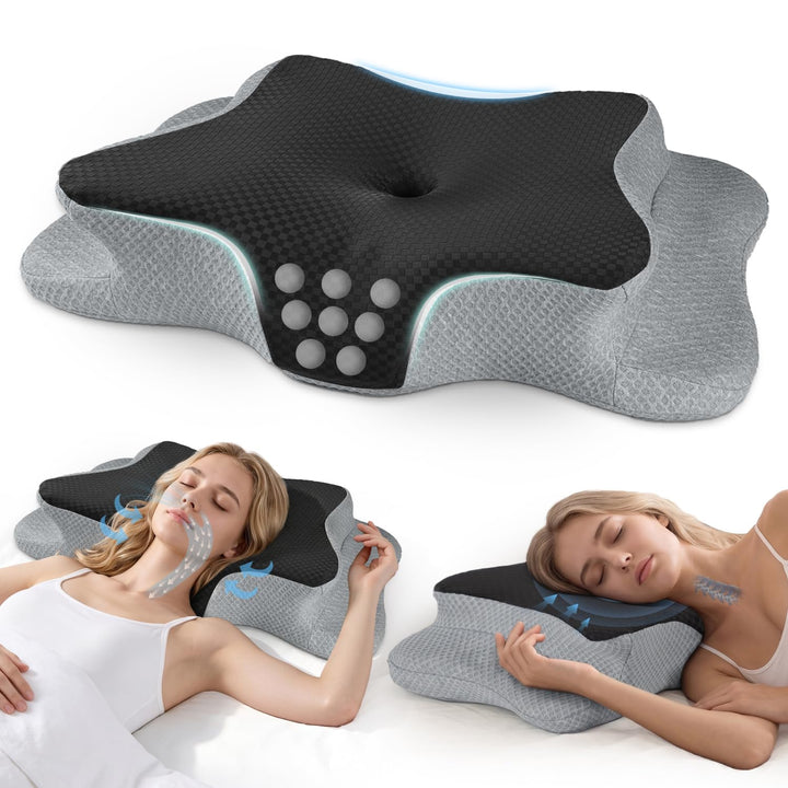CHxxy Schmetterlingskissen, Memory Foam Nackenkissen, Ergonomisches Kissen | Seitenschläferkissen, N