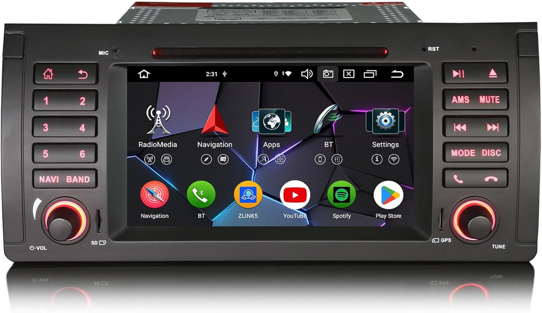 Erisin 8-Core 4+64GB Android 12 Autoradio Navi DAB+Carplay GPS DVD für BMW 5 Series X5 E53