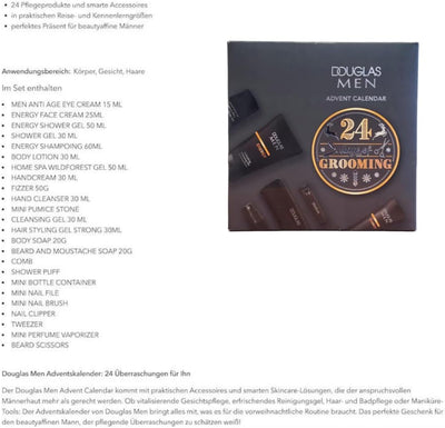 Douglas Kalender Adventskalender 2022 Männer Beauty -EXKLUSIV EDITION- 24 Pflege Kosmetik Advent Kal