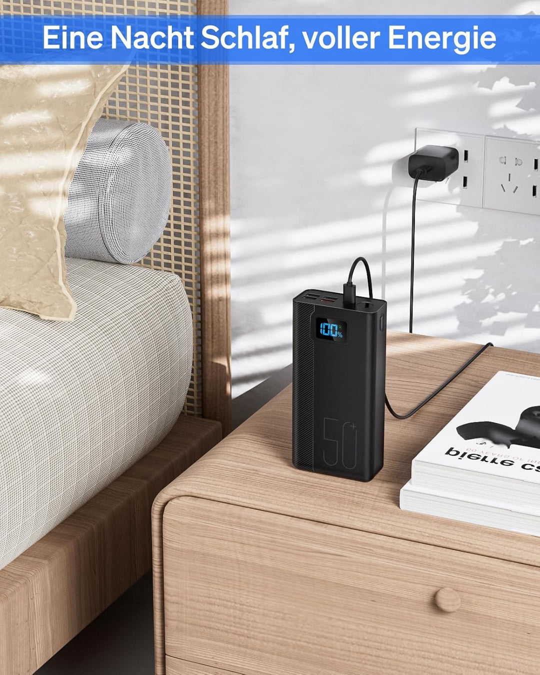50000mAh Power Bank：22.5W Schnellladung Externer Akku mit Grosse Kapazität und 5 Ausgänge & 3 Eingän
