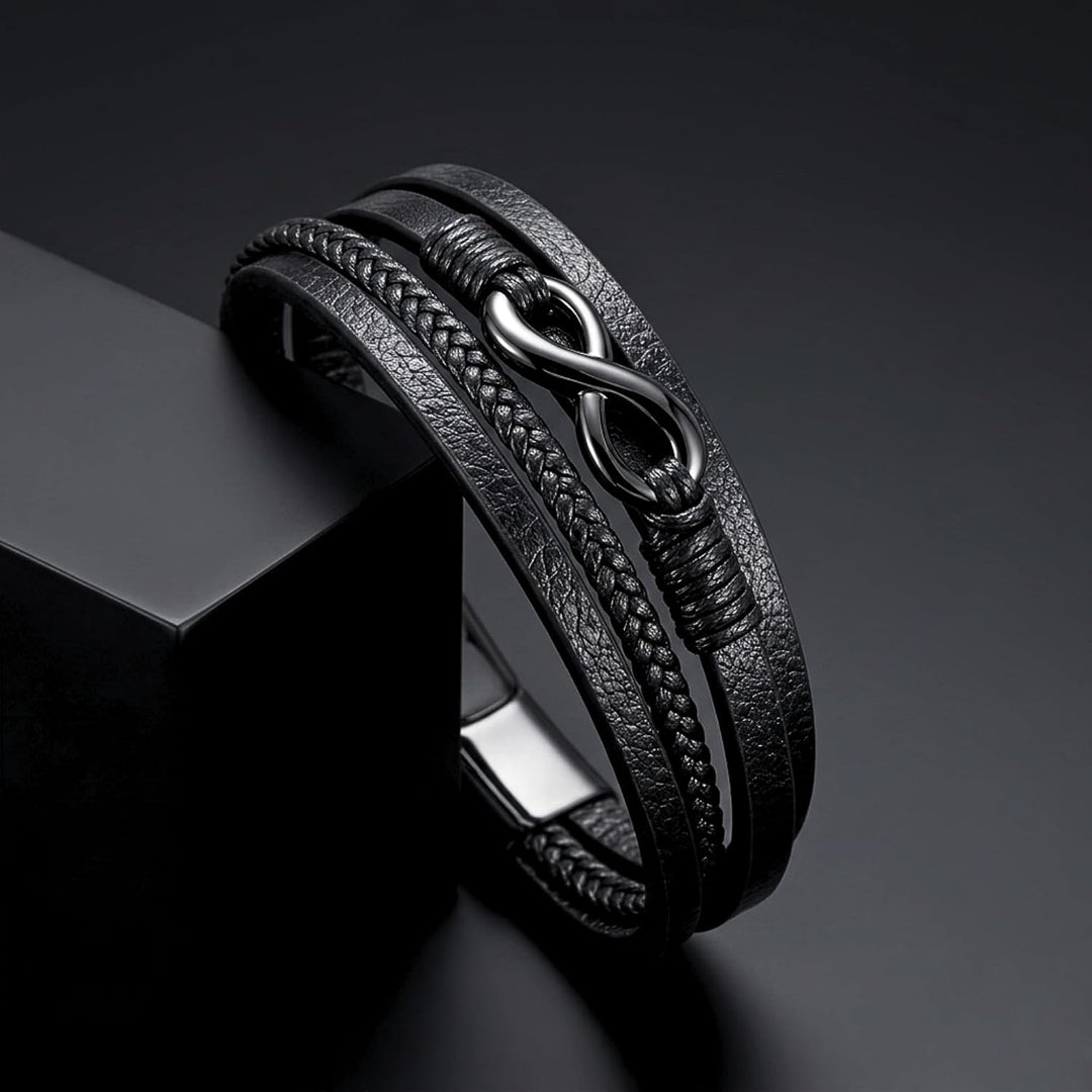 UNIQAL | Personaliesiertes Lederarmband mit Gravur "SHAPE" Herren Damen | Leather Bracelet mens | Ma