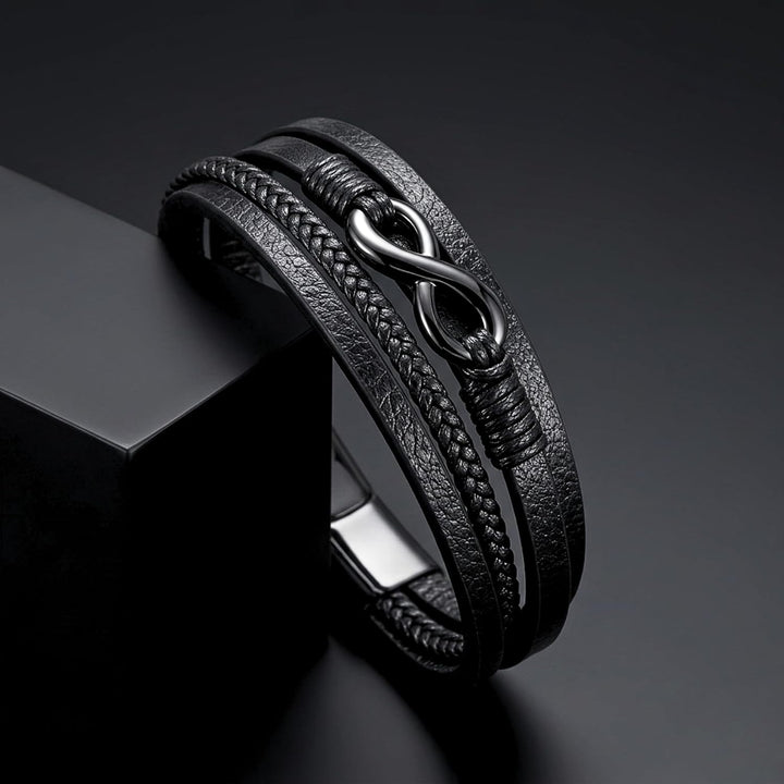 UNIQAL | Personaliesiertes Lederarmband mit Gravur "SHAPE" Herren Damen | Leather Bracelet mens | Ma