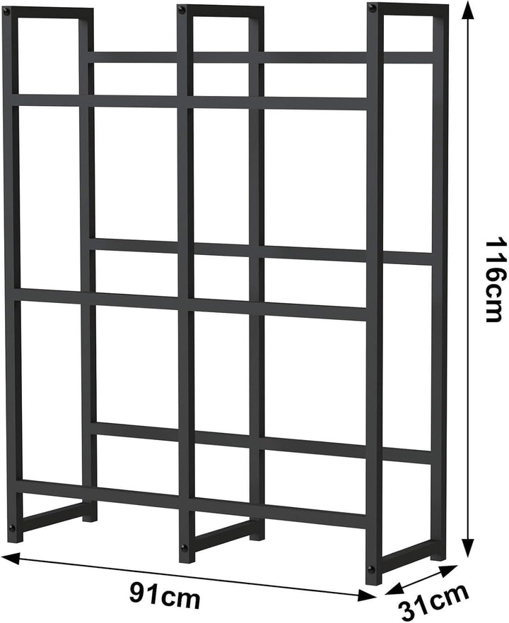 DanDiBo Getränkekistenregal 6 Kisten Schwarz Metall Stehend 96477 Getränkekistenhalter 91 cm Getränk
