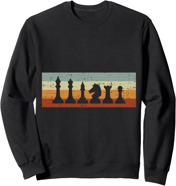 Vintage Schachfiguren Retro Schachspieler Schachdesign Sweatshirt