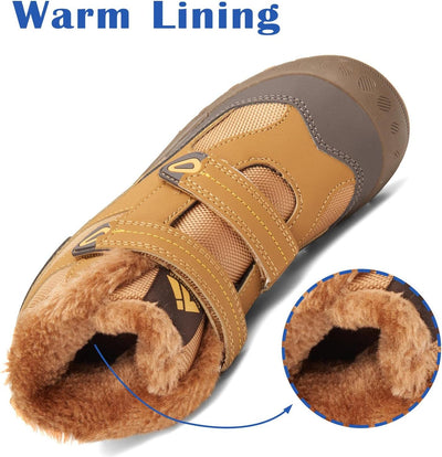 Mishansha Kinder Outdoor Winterschuhe Warm Gefüttert Winterstiefel, Gr.24-38 34 EU Tortilla Braun, 3