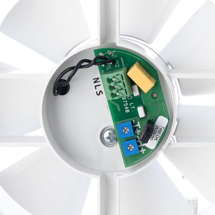 Steinberg14 Badlüfter Ø 100mm mit Feuchtigkeitssensor und Zeitnachlauf (Timer) - Weiss Ventilator Ø