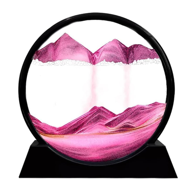 LINPING Fliessendes Sandgemälde, bewegliches Sandkunstbild, rundes Glas, 3D-Tiefsee-Sandlandschaft i