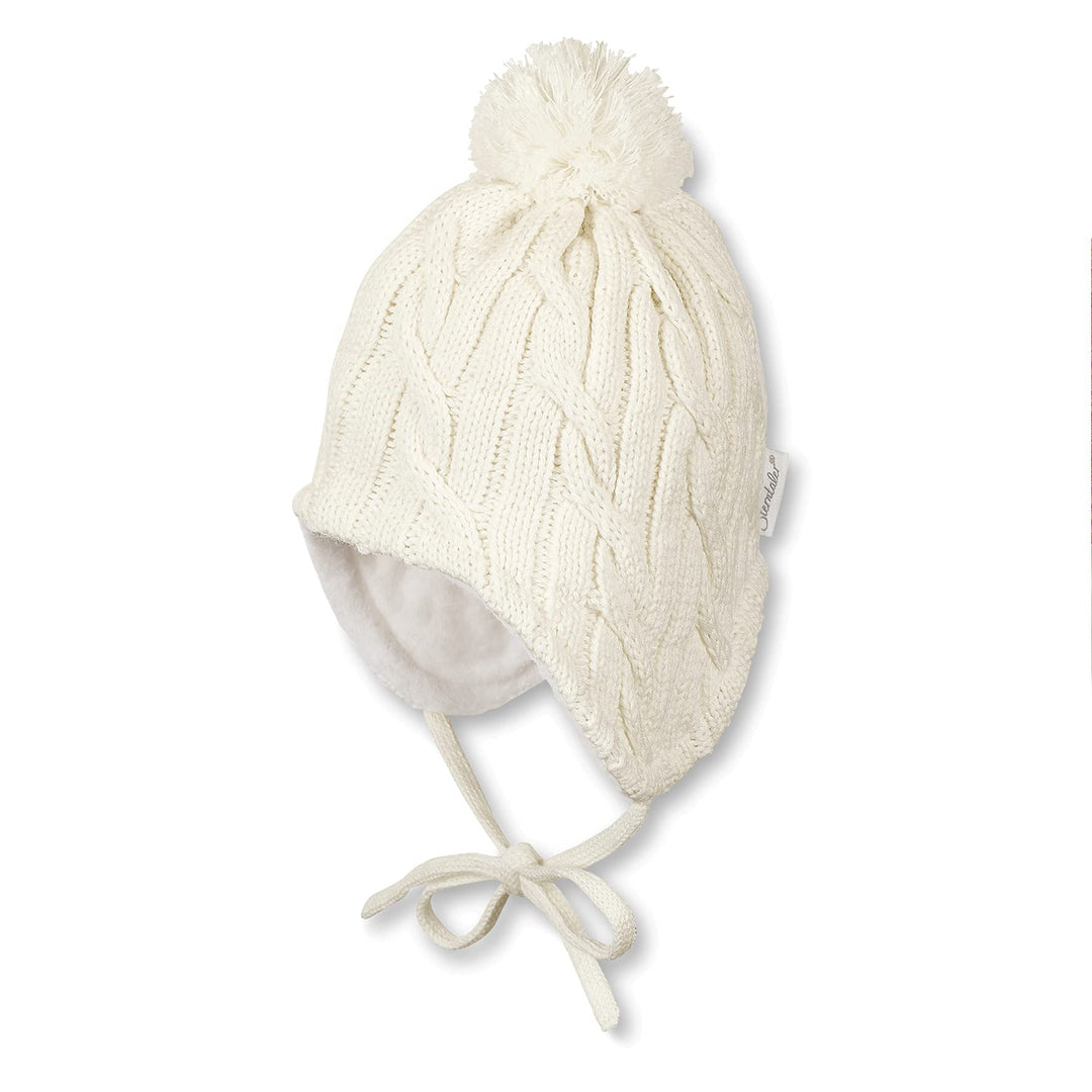 Sterntaler Mütze mit Bommel, Strickmütze mit Bommel Beige 39, Beige 39