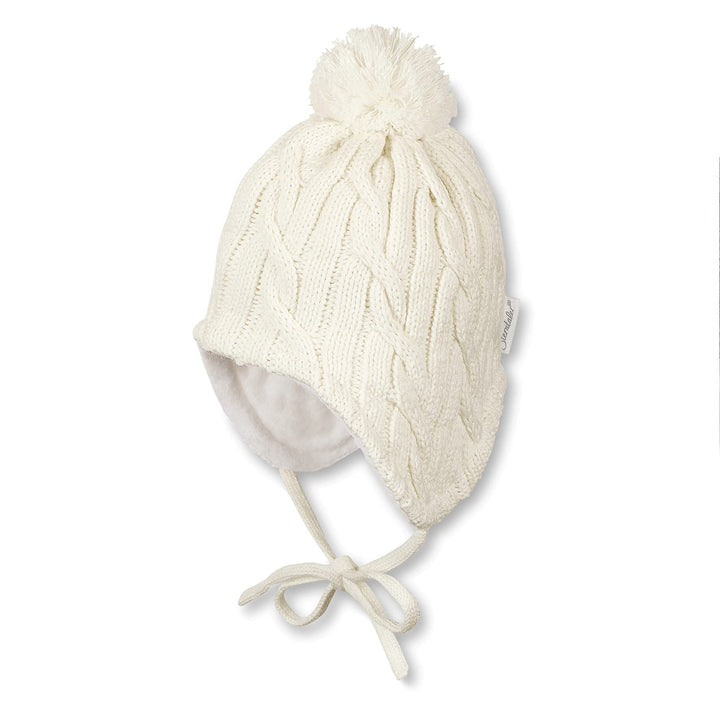 Sterntaler Mütze mit Bommel, Strickmütze mit Bommel Beige 39, Beige 39